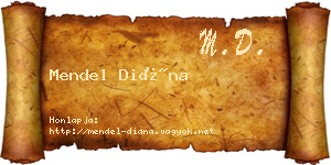 Mendel Diána névjegykártya